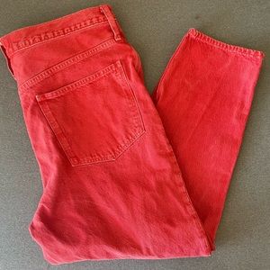 Madewell The Mom Jean in Red